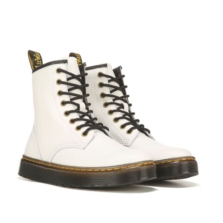 【SALE】Dr.Martens 3HOLE WHITE Dr. Martens Women's Boots Zavala Combat White Leather 8 Eyelet