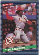 1986 Leaf Donruss - TITO LANDRUM - #425 - St Louis Cardinals BOX FRESH