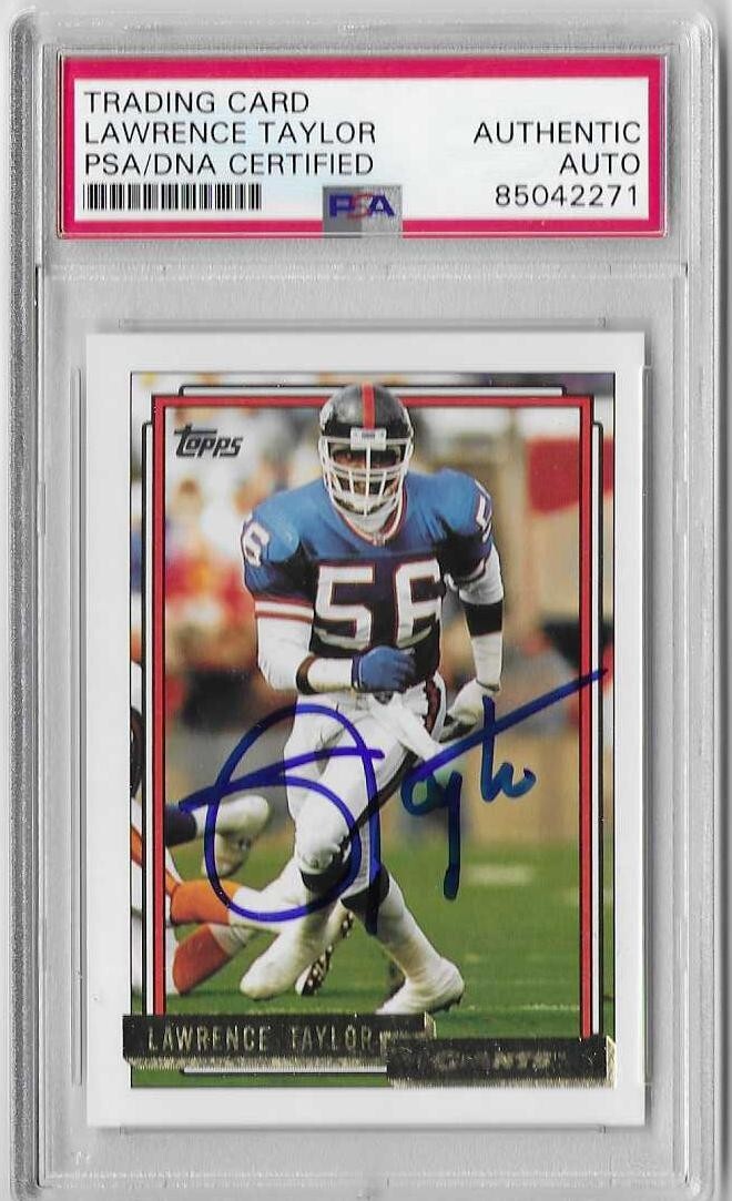Lawrence Taylor Signed 1992 Topps Gold Card PSA/DNA Certified