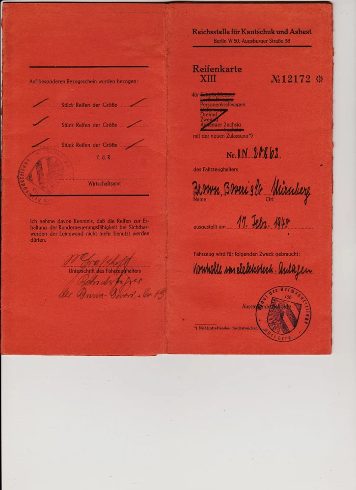 Austin A 10 1939 Kfz-Brief Oldtimer Pappbrief RARITÄT - Bild 3 von 3