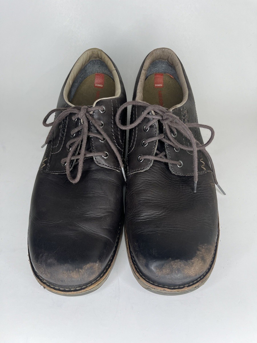 Merrell Shoes Mens Size 14 Espresso Brown Leather Lace Up 