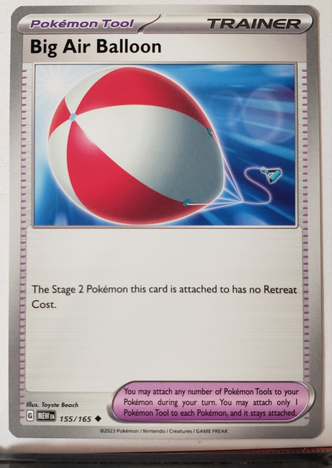 Big Air Balloon 155/165 NM / M - 151 Scarlet Violet Pokemon Card