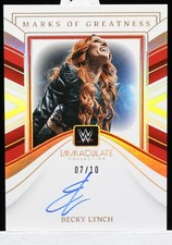 2023 Panini Immaculate WWE Becky Lynch Marks of Greatness Auto Gold #07/10
