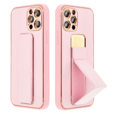 FÜR APPLE IPHONE 13 PRO - KICKSTAND ROSA Handy Tasche Back Case Hülle Ständer 