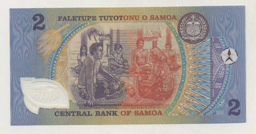 Samoa 2 Tala ND 1990 Pick 31.h UNC Uncirculated Banknote Serial AAH - Picture 2 of 2