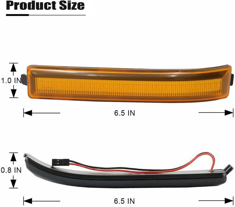 Amber LED Side Mirror Turn Signal Lights For 2009-2014 Ford F150 - Plug & Play, No Error Kit