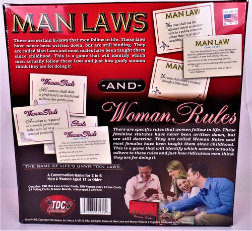 Man Laws and Woman Rules Adult Board Game NEW Factory Sealed - Bild 2 von 3
