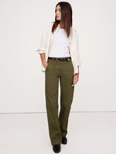 NEW Banana Republic 6 The Weekender Straight-Leg Pant 6 Olive Green 713476