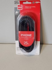 RCA Phone Handset 25' Coiled Cord TP282BLR Black New 
