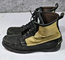 Filson Sebago Boots Men Size 10.5 M Leather Tin Cloth Canvas Vibram Sole Outdoor