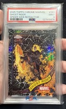 2025 Topps Chrome Marvel 183 Ghost Rider Spiderweb Refractor PSA 9