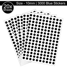 Coloured Dot Stickers 10mm Size 3000 Round Sticky Dots Adhesive Circles Labels