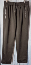 Black High Rise Knit Straight Leg Athletic Track Pants Women's Size L NWI
