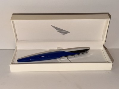 S.T. DUPONT JET 8 BALLPOINT PEN - DARK BLUE/CHROME #444105 WITH BOX
