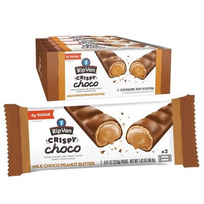 Rip Van Crispy Choco  Chocolate Coated Peanut Butter Wafer Bars  Low Sugar Fu...