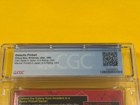 Galactic Pinball (STUNNING, CGC 9.6 w/ 9.8 Cart) Nintendo Virtual Boy not WATA