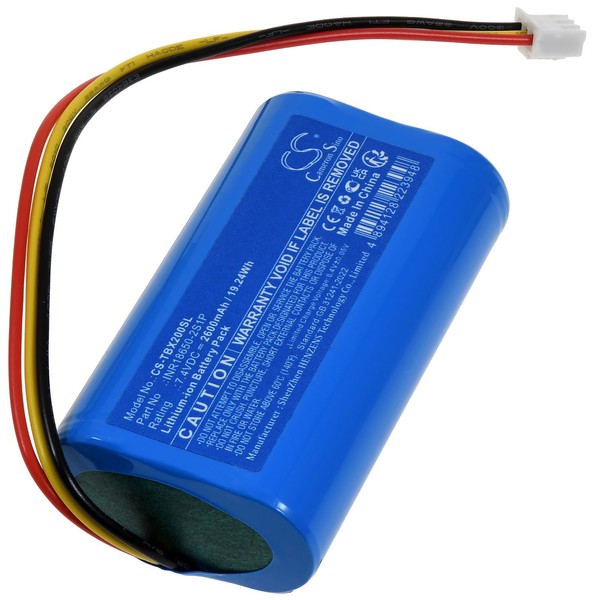 Akku Kompatibel Mit Tribit Typ INR18650-2S1P 7,4V 2600Mah/19Wh Li-Ion Blau-image