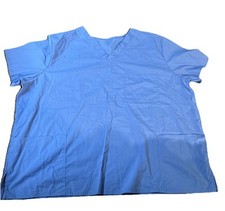Women  s soft scrub Ciel Blue 3xl scrub top V-neck