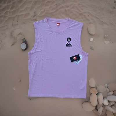 Quicksilver Shirt Cut Off Tank Top Y2K Surf Wear Grunge Skater Beach Orchid Pink
