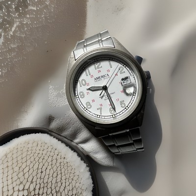 america perry ellis watch, WR30M, magnify date, railroad design watch,35mm, men 