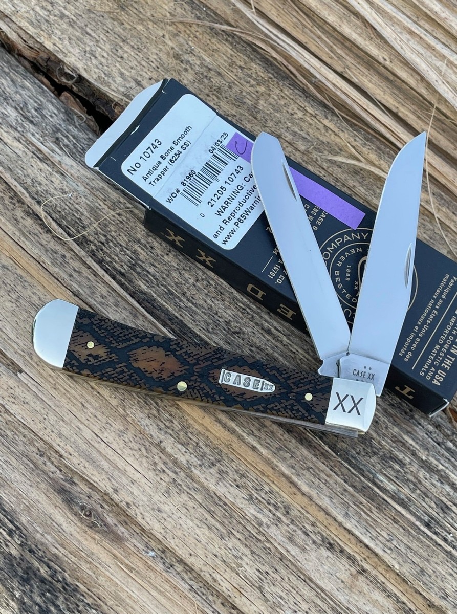 CASE XX *c SFO 2025 ANTIQUE SMOOTH BULLET SHIELD SNAKESKIN TRAPPER
