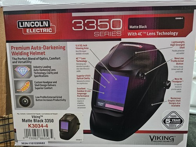 #ad #ad Lincoln Viking 3350 Black Auto Darkening Welding Helmet w 4C Lens K3034 4 $395.00