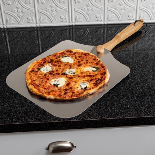 14 X 16 in. Rectangle Aluminum Foldable Pizza Peel With Wood Handle Durability - Picture 4 of 7