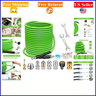 #ad 100ft Sewer Jetter Kit for Pressure Washer 5800 PSI Includes Nozzles amp; Acces... $113.95