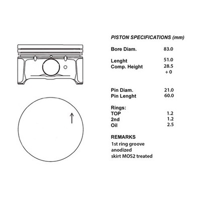 100-04080 IAP QUALITY PARTS COMPLETE ENGINE PISTON SERIES STD