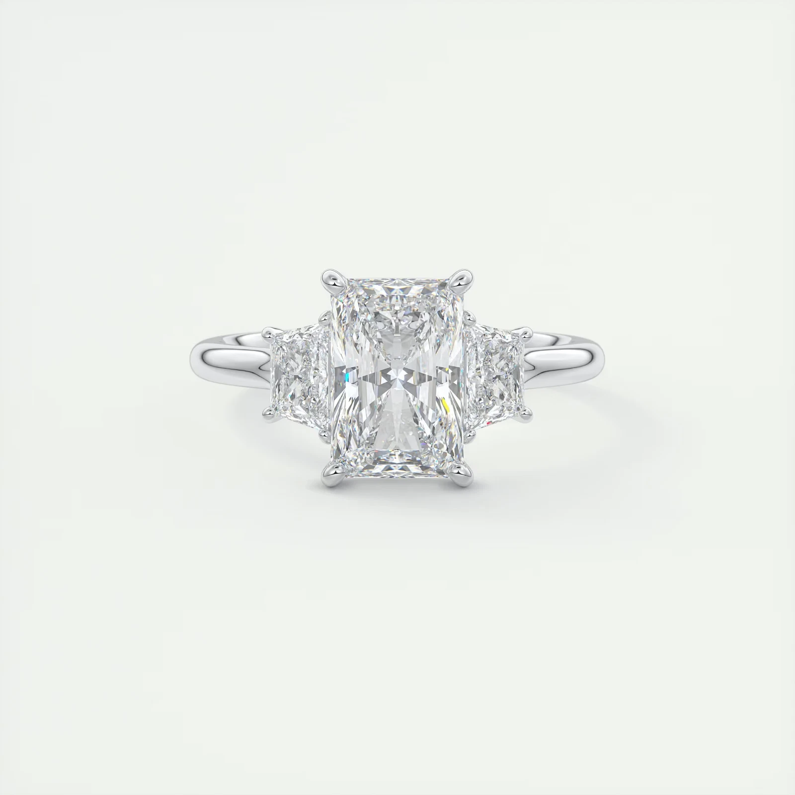 Radiant Lab Grown 2.50Ct Diamond Ring IGI Certified 14k White Gold image-1