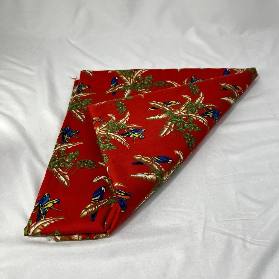 De colección Años 80 Tela Hawaiana Loro Palmeras Magnum PI Paraíso Encontrado Estilo 3 yardas Foto 4 de 4