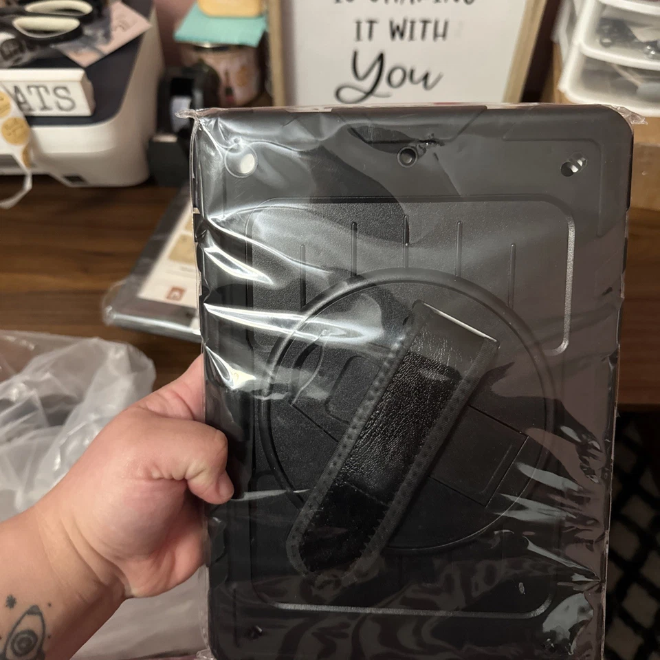 Funda para iPad 9ª/8ª/7ª generación 10,2 pulgadas a prueba de golpes/360 mango giratorio/correa Foto 4 de 4