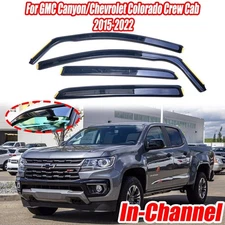 For GMC Canyon/Chevrolet Colorado Crew Cab 2015-2022 Wind Rain Guards In-Channel