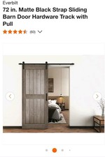 Everbilt 72 in Matte Black Sliding Barn Door Hardware Track w Pull NEW