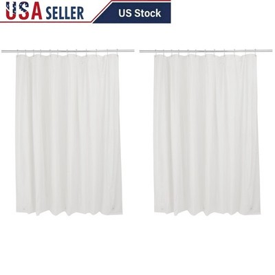 Splash Guard Shower Liner W/ Eyelets Suction Cups & Magnets Durable PVC 70x72 US