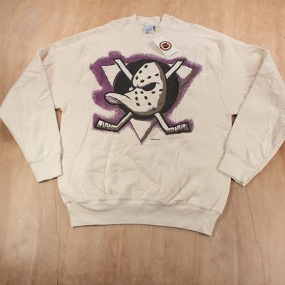 nwt vtg 90s ds Anaheim Mighty Ducks NHL hockey sweatshirt LARGE tag usa made