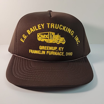 Brown E.G. Bailey Trucking, Inc. Snapback Hat with Yellow Lettering