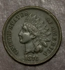 1876 Indian Cent AU Details Dark Weak Diamonds Lot 2336