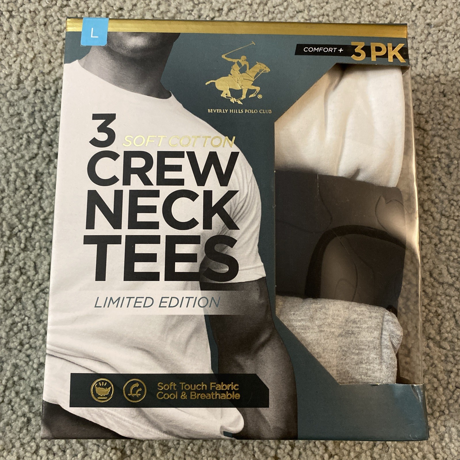 Beverly Hills Polo Club  3 Pack Men's L - Crew Neck - Limited Edition