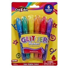 Glitter Markers, 6 Count 10050