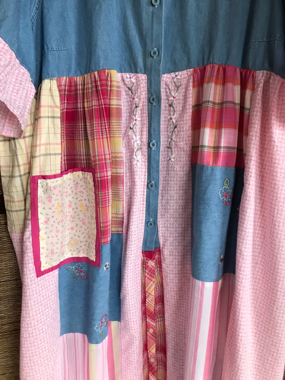 Upcycled Spring Maxi Duster, Handmade Patchwork B… - image 14