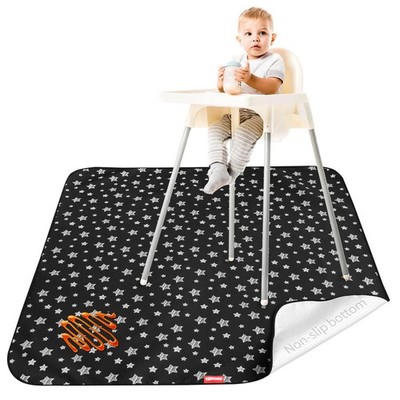 High Chair Mat Waterproof Washable Splat Mat for Baby Under High Chair 46''x42''