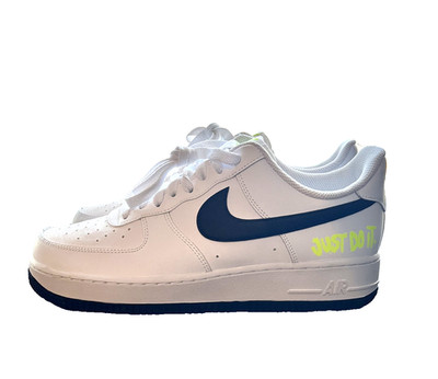 Nike Air Force 1 Low  07 LV8   White Black Volt  Just Do It 