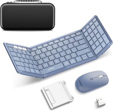 Samsers Folding Bluetooth Keyboard Mouse Combo 2.4Ghz Bluetooth PC iOS Android