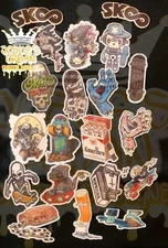 20pcs Skateboard Skaters Stickers Skater Glossy Stickers