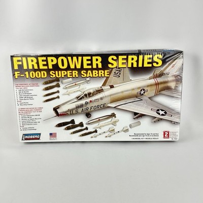 Lindberg Firepower Series F-100 Model Plane Super Sabre 1/48 New in Box *READ*