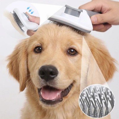 Self-Cleaning Pet Slicker Brush One-Click Cat Dog Hair Remover Professional Groo