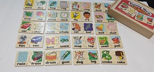 Rhyming Words Picture Puzzles By Lakeshore Wooden Large 20 Two-piece KIDS