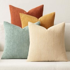 MIULEE Boho Farmhouse Throw Pillow Covers 18x18 Inch Set of 4 Soft Corduroy