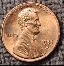 1985 Lincoln Memorial Cent Coin Denver Mint RD